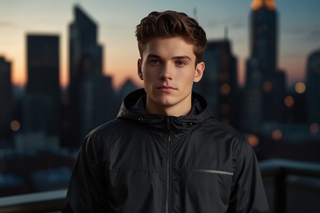 Mens windbreaker jacket black