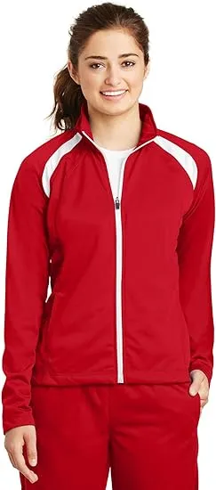 Red and white windbreaker