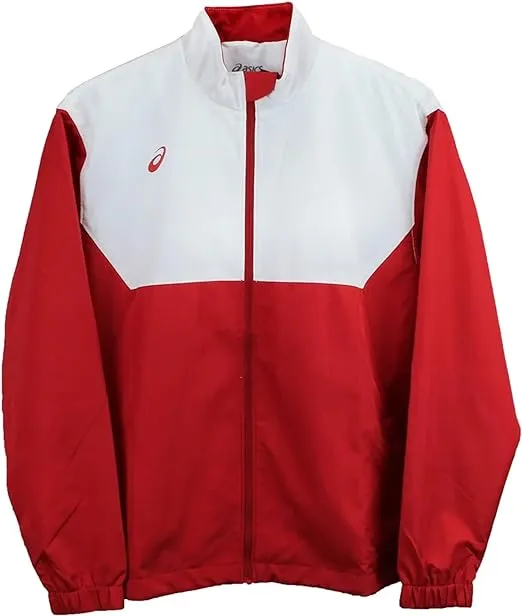 Red and white windbreaker
