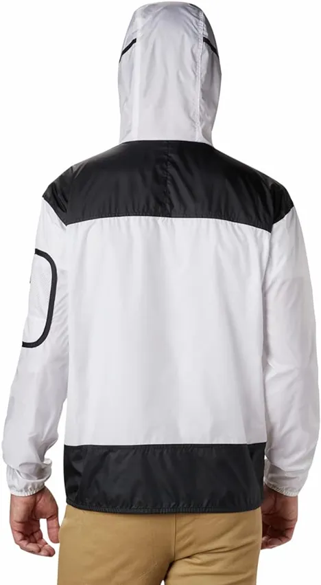 Mens black and white windbreaker