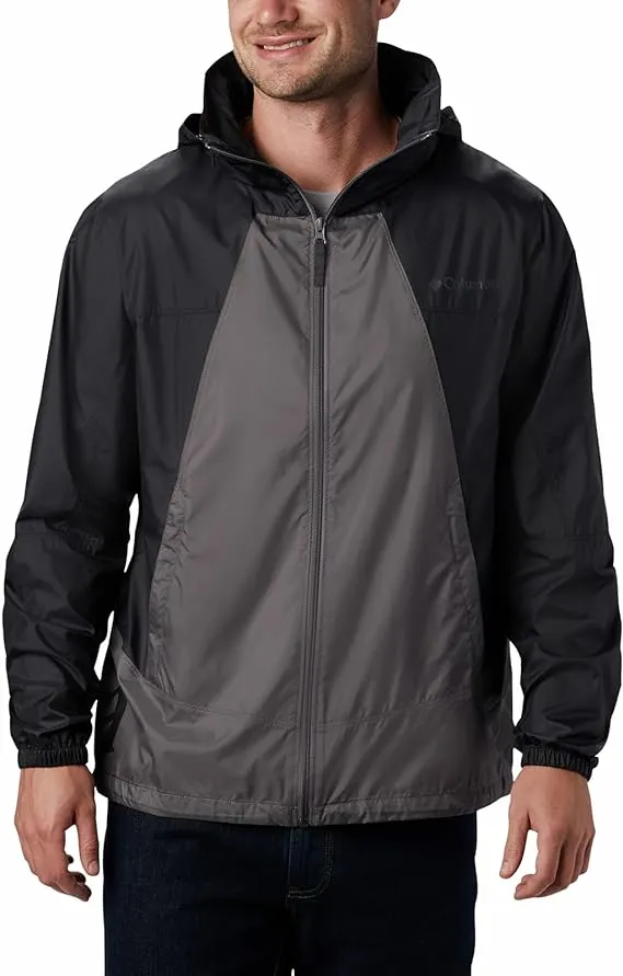 Grey and black windbreaker