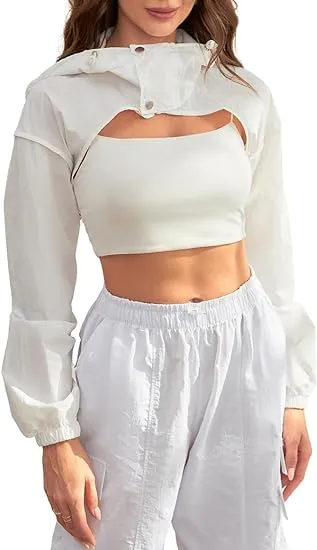 Cropped windbreaker jacket 