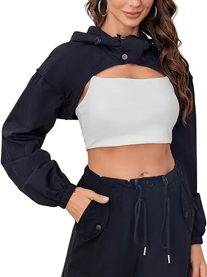 Cropped windbreaker jacket 
