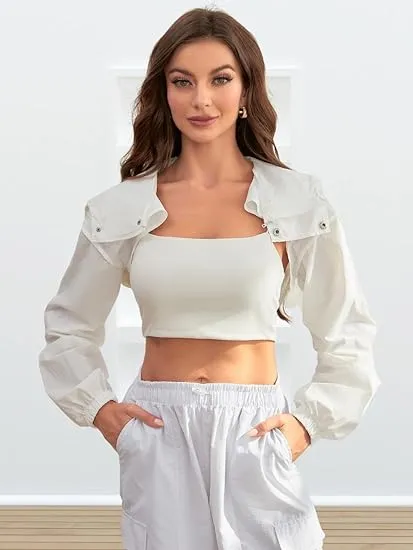 Cropped windbreaker jacket 