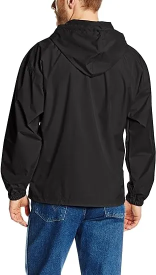 Black Windbreaker Jacket with Hood