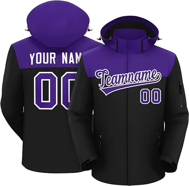 Black and purple windbreaker