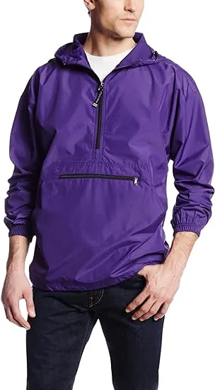 Black and purple windbreaker