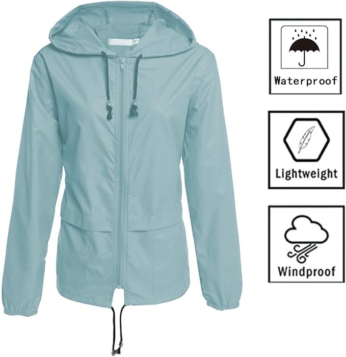 women's windbreaker waterproof jacket