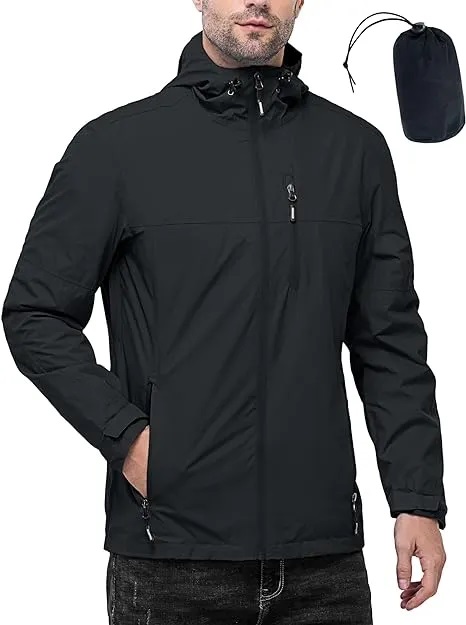 men's waterproof windbreaker with hood
